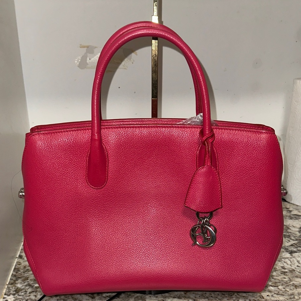 Dior Fuchsia Leather Satchel PRE-OWNED.